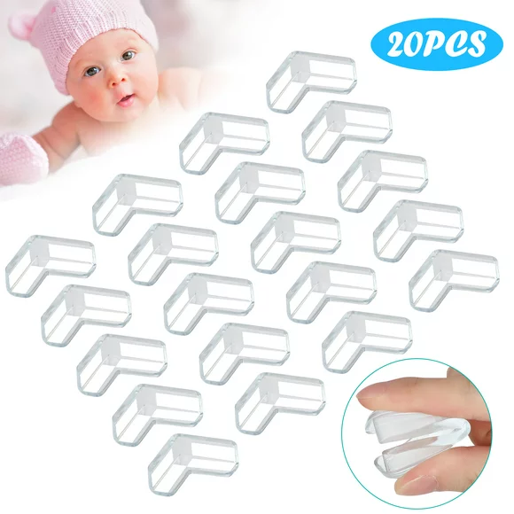 20pcs Baby Safety Table Edge Guards, EEEkit Silicon Clear Corner Guards Protector Cushion L-Shaped, Baby Proofing Furniture Edge Bumpers