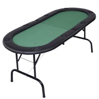Costway Foldable 8 Player Poker Table Casino Texas Holdem Folding Poker Play Table