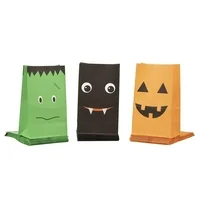 36 Pack Halloween Party Treats Bags, 3 Spooky Faces Trick ot Treat Candy Bags for Gift Bags, Halloween Goodie Bags Party Supplies
