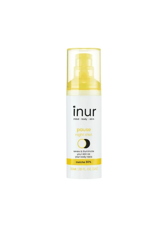 Inur Pause Matcha & Vitamin C Night Serum, Anti-aging Treatment, Brighten & Rejuvenate, 1.18 fl oz