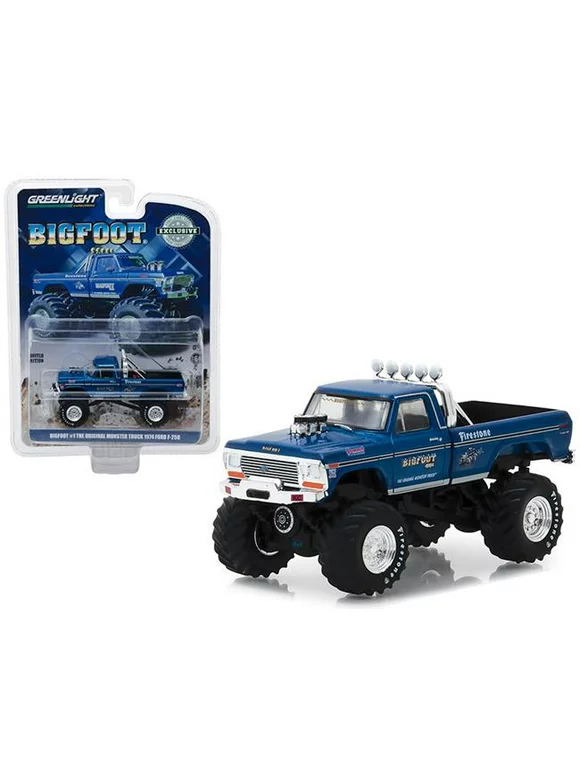 Greenlight 29934 1974 Ford F-250 Monster Truck Bigfoot No.1 Blue The Original Monster Truck 1979 Hobby Exclusive 1-64 Diecast Model Car