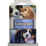 David Textiles Cotton Precut Fabric Gardening Puppies 1 Yd X 44 Inches