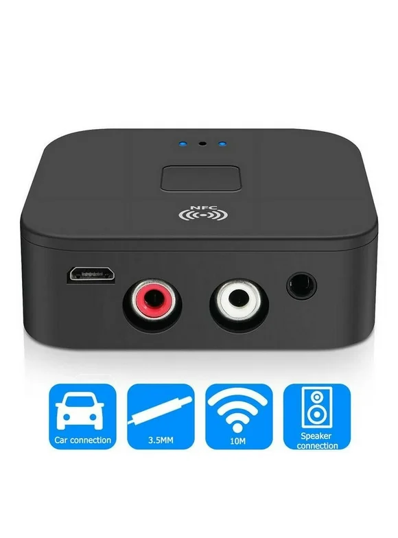 NFC Wireless Bluetooth Adapter, Audio Adapter Receiver for Music Streaming Sound System, Bluetooth Transmitter AUX Audio Music Receiver Adapter