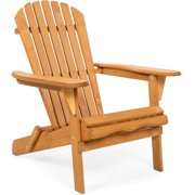 Best Choice Products Outdoor Adirondack Wood Chair Foldable Patio Lawn Deck Garden Furniture
