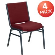 Flash Furniture 4-Pack HERCULES Series Heavy Duty, 3" Thickly Padded, Patterned Upholstered Stack Chair, Multiple Colors