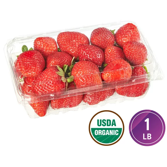 Fresh USDA Organic Strawberries, 1 lb