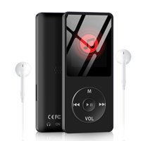 MP3 Player 64/32GB Supported with FM Radio & Voice Recorder, Multi-Functional Slim Music Player with 1.8" LCD Screen, Video Photo Play Text Reading Function, Earphone Included - 40Hrs Playing Time