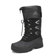 Nortiv 8 Men's Winter Snow Boots Waterproof Warm Winter Outdoor Hiking Snow Boots Mountaineer-1M Black Size 15