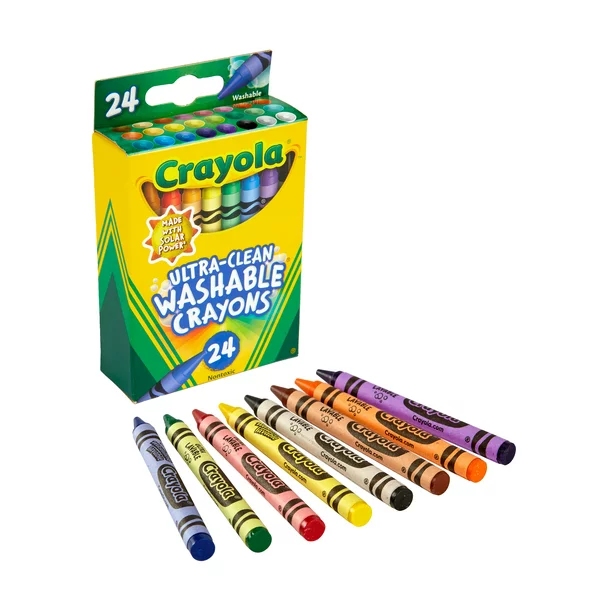 Crayola Ultra-Clean Washable Crayons, 24 Ct, Back to School Supplies for Kids, Art Supplies