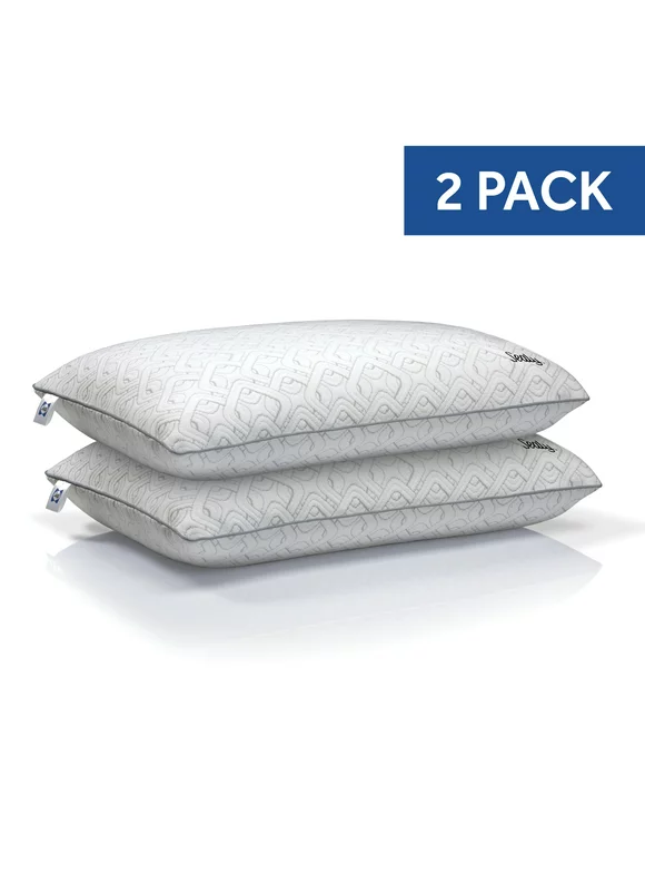 Sealy Medium Support Memory Foam Bed Pillow, Standard, 2 Pack
