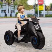 3 Wheels Electric Bicycle, Kids Ride on Motorcycle, Double Drive Motocross, Toddler Motorized Motorcycle Bike, 6V/4.5Ah Power Wheels Dirt Bike for Boys and Girls, 3-7 Years Old - Black, B1901
