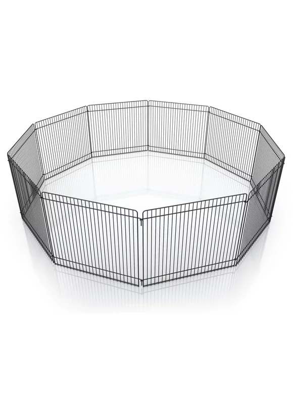 Pet Champion Small Animal Wire Playpen, Black, 9in Tall, 32in Diameter