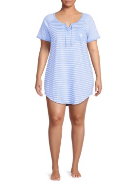 U.S. Polo Assn. Women's and Women's Plus Short Sleeve Pajama Sleepshirt