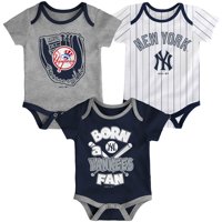 New York Yankees Newborn & Infant Future Number One 3-Pack Bodysuit Set - Navy/Gray/White