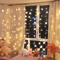 300 LED Curtain Fairy Lights Party Wedding USB String Hanging Wall Light Home Remote Control 8 Model(Warm White)