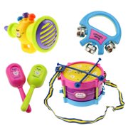 Musical Toys Kids Baby Roll Drum Shakers Percussion Instruments Musical Instruments Band Kit Educational Music & Sound Toys 1/2/3 Years Old Baby Toddler Kid Gift - 5pcs