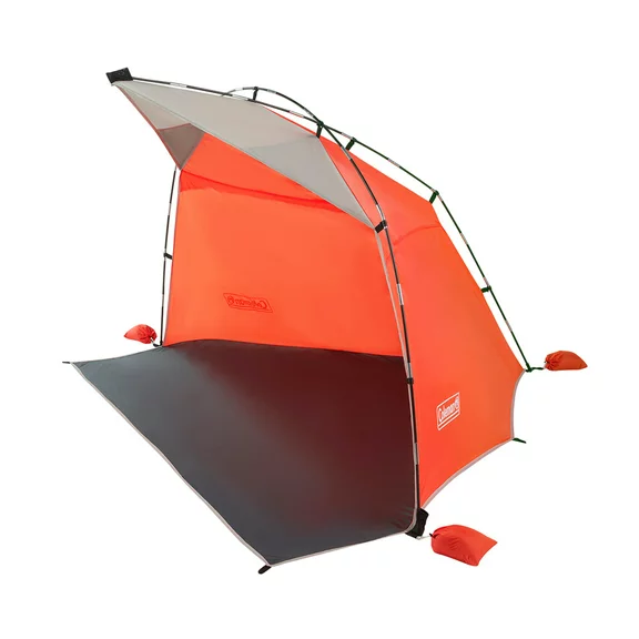 Coleman Skyshade Large Compact Beach Shade, Tiger Lily Orange, Sun Shade & Shelter, UV Protectant (UPF 50 ) Shade Tent