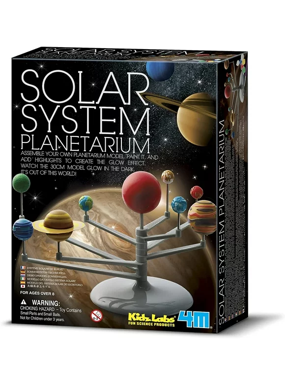 4M KidzLab Glow-in-the-Dark Solar System Mobile Making Kit, for Educational Exploration (Child)