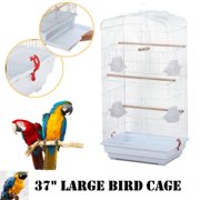 Ktaxon 37" Large Bird Parrot Cage Canary Parakeet Cockatiel Finch White