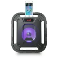 iLive Indoor/Outdoor Bluetooth Wireless Waterproof Speaker with FM Radio and LED Light effects, ISBW519B, Black