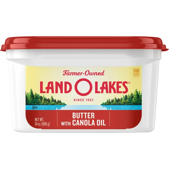 Land O Lakes Spreadable Butter with Canola Oil, 24 oz Tub