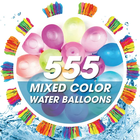 555 Pcs Water Balloons - Water Balloons Self Sealing - Water Balloons Bulk - Water Toys - Pool Games - Water Balloons Self Sealing Quick Fill - Instant Water Balloons Biodegradable - Water Games