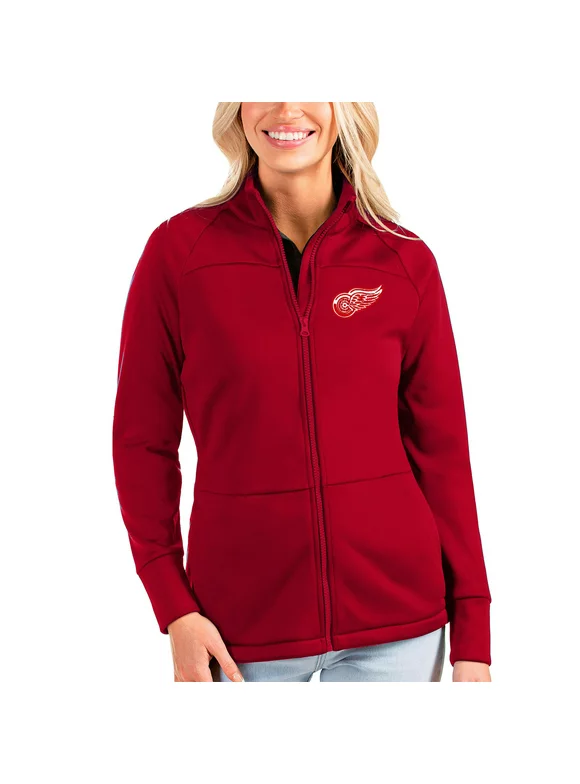 Women's Antigua Red Detroit Red Wings Links Full-Zip Golf Jacket