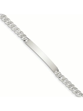 .925 Sterling Silver 6.00MM Curb Link ID Bracelet 8.50 Inches