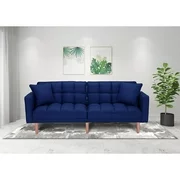 SEVENTH Convertible Sofa Bed with Armrest, Modern Fabric Sleeper Sofa Bed, Futon Couches and Sofas Sleeper with Wood Legs, Two Pillows, Recliner Couch Living Room Furniture Sofa for Home, Q138