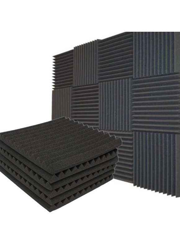 12 Pack Acoustic Panels Studio Soundproofing Foam Wedges Wall Foam Tiles Sound Proof Sound Insulation Absorbing 12" X 12" X 1"