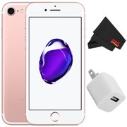 Apple iPhone 7 256GB - Gold (Unlocked) with Leather Geranium Case and Accessory Kit