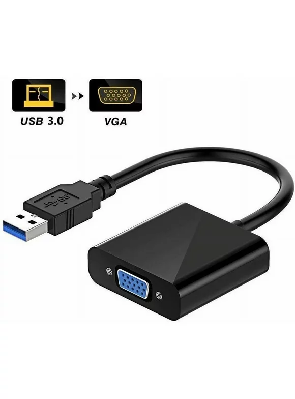 USB to VGA Converter, USB 3.0/2.0 to VGA Adapter Multi-Display Video Converter- PC Laptop Windows 7/8/8.1/10,Desktop, Laptop, PC, Monitor, Projector, HDTV, Chromebook with CD Driver