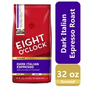 Eight O'Clock Dark Italian Espresso Dark Roast Ground Coffee, 32 Oz. Bag