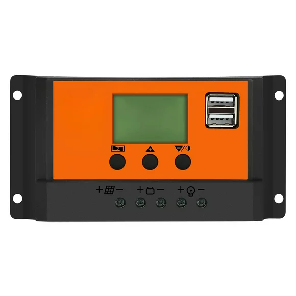 100A PWM Solar Charger Controller, EEEkit Solar Panel Regulator Charge Controller Auto Focus Tracking, High Charging Efficiency, Dual USB, MCU Control, Build-in Timer(Orange)