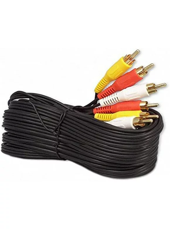 25Ft RCA M/Mx3 Audio/Video Cable Gold Plated - Audio Video RCA Cable 25ft