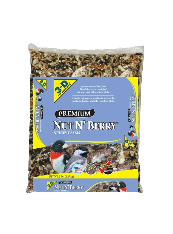 3-D Pet Products Premium Nut N' Berry Blend Dry Wild Bird Food, 5 lb.
