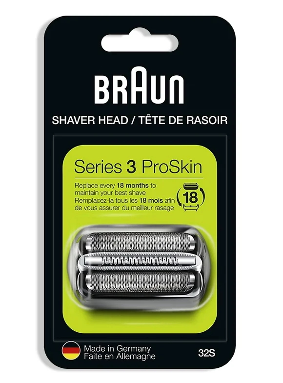 32S Electric Shaver Head Replacement - Compatible with Braun Series 3 ProSkin Shavers 3000s,3010s,3040s,3050cc,3070cc