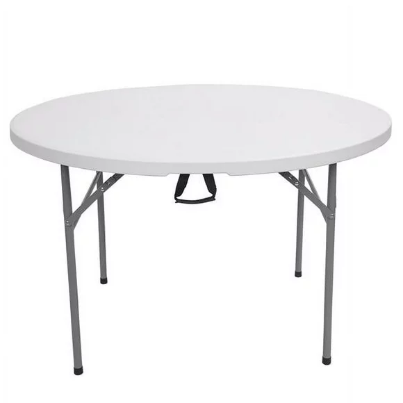 48" Round Folding Utility Table Heavy Duty Outdoor Dining Table for Patio Garden Lawn Picnic Party Camping