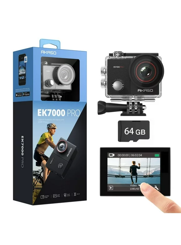 AKASO EK7000 Pro Action Camera 4K with 64GB Card