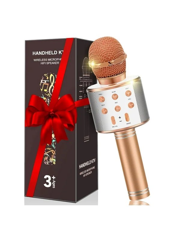 ATOPDREAM Karaoke Microphone for Kids, Toys for 3-12 Year Old Girls, Kids Microphone Girls Toys Bluetooth Microphone Birthday Gifts for 3 4 5 6 7 8 Years Old Girls Boys