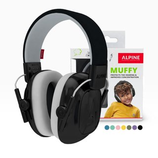 Alpine Muffy Kids - Noise Cancelling Headphones for Kids - CE & ANSI Certified - 25dB - Sensory & Concentration Aid - Black