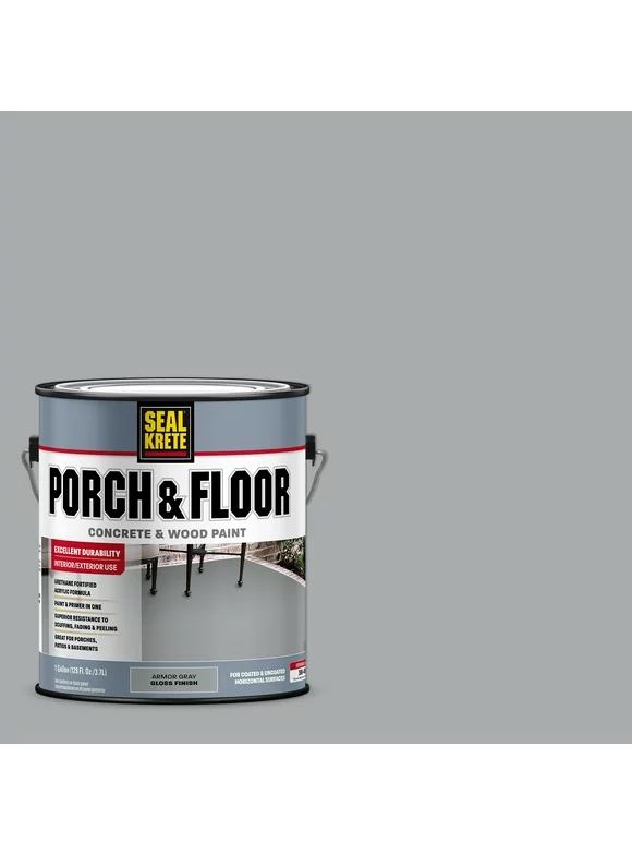 Armor Gray, Seal-Krete Gloss Porch & Floor, 384334- Gallon, 4 Pack
