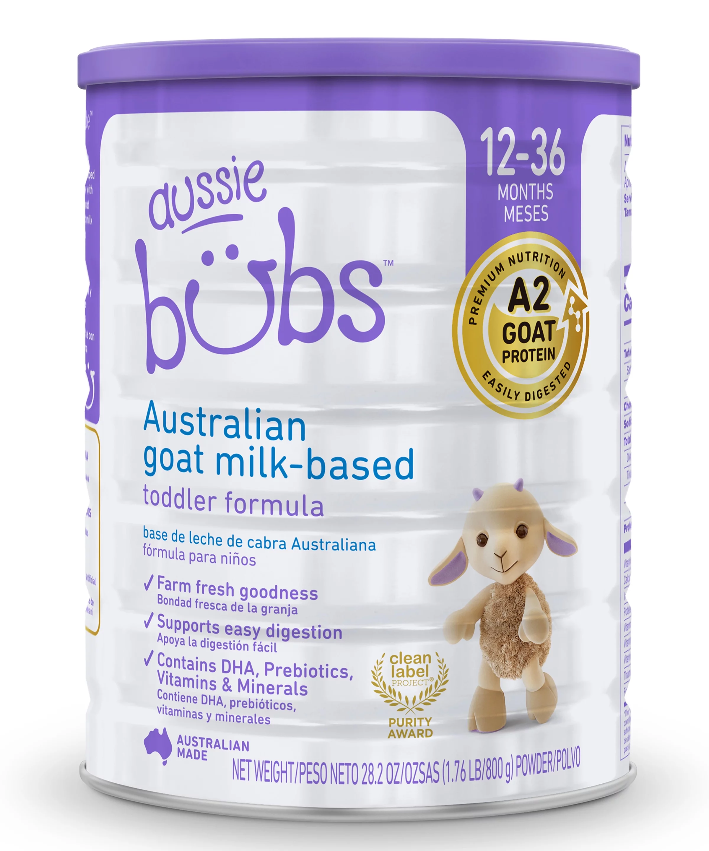 Aussie Bubs™ Australian Goat Milk-based Toddler Formula, 800g (12-36 Months)