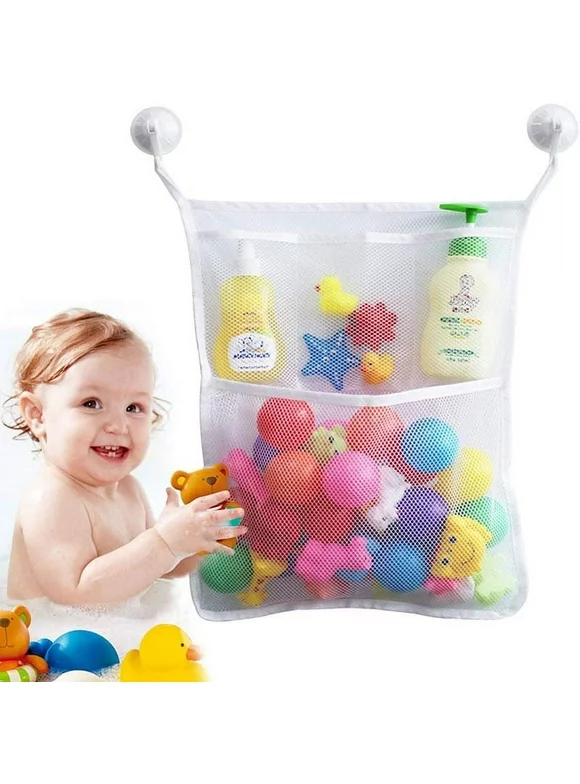 Baby Bath Toy Organizer Bathroom Bathtub Mesh Net Storage Bag Organizer Holder Keep Toys Dry Space Saver