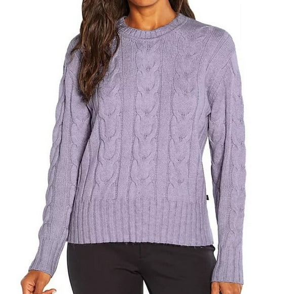 Banana Republic Women's Cable Knit Sweater (Lavender Grey, XL)