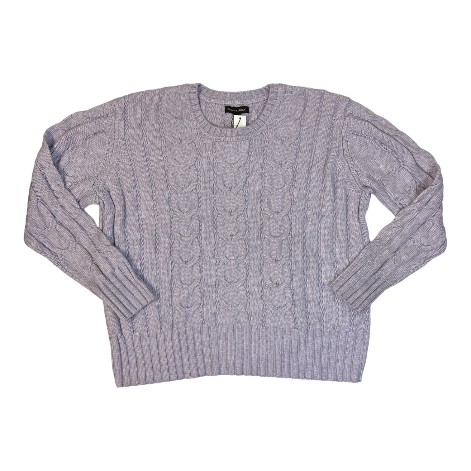 Banana Republic Women's Soft Cable Knit Sweater (Lavender Grey, XXL)