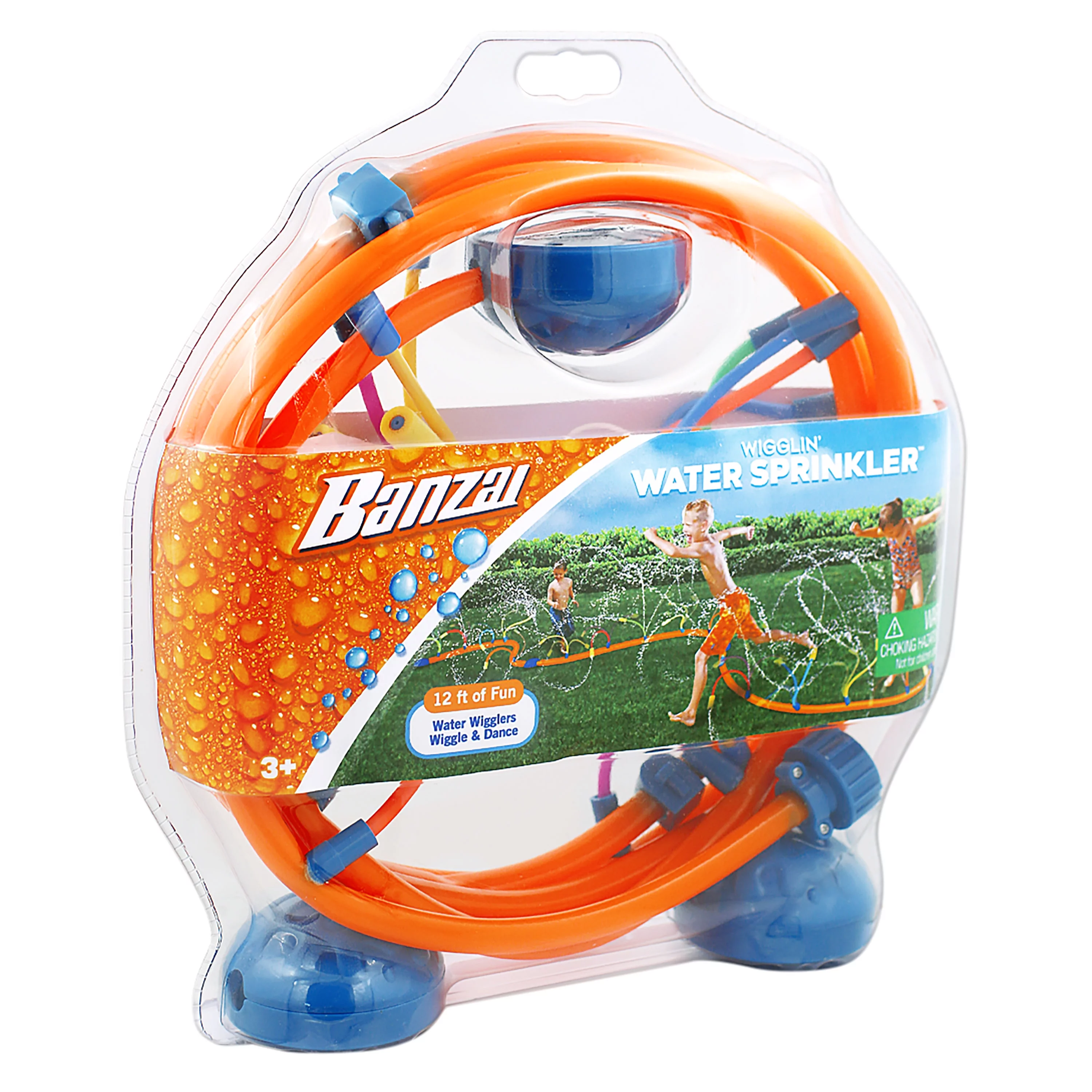 Banzai Wigglin Water Sprinkler 12’L Outdoor Lawn Sprayer Summer Family Fun Ages 3+
