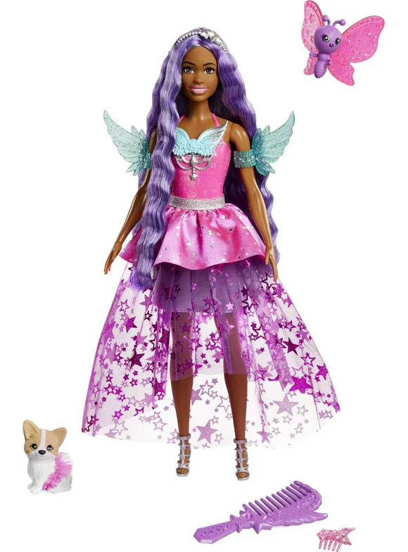Barbie Doll with Two Fairytale Pets, 11.7 in Barbie “Brooklyn” from Barbie a Touch of Magic