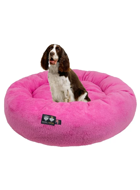 Bessie and Barnie Ultra Plush Deluxe Comfort Pet Dog & Cat Pink Snuggle Bed