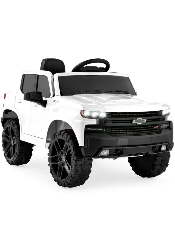 Best Choice Products 12V 2.5 MPH Licensed Chevrolet Silverado Ride On Truck Car Toy w/ Parent Remote Control - White